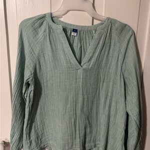 Women's Green Striped Top- Old Navy